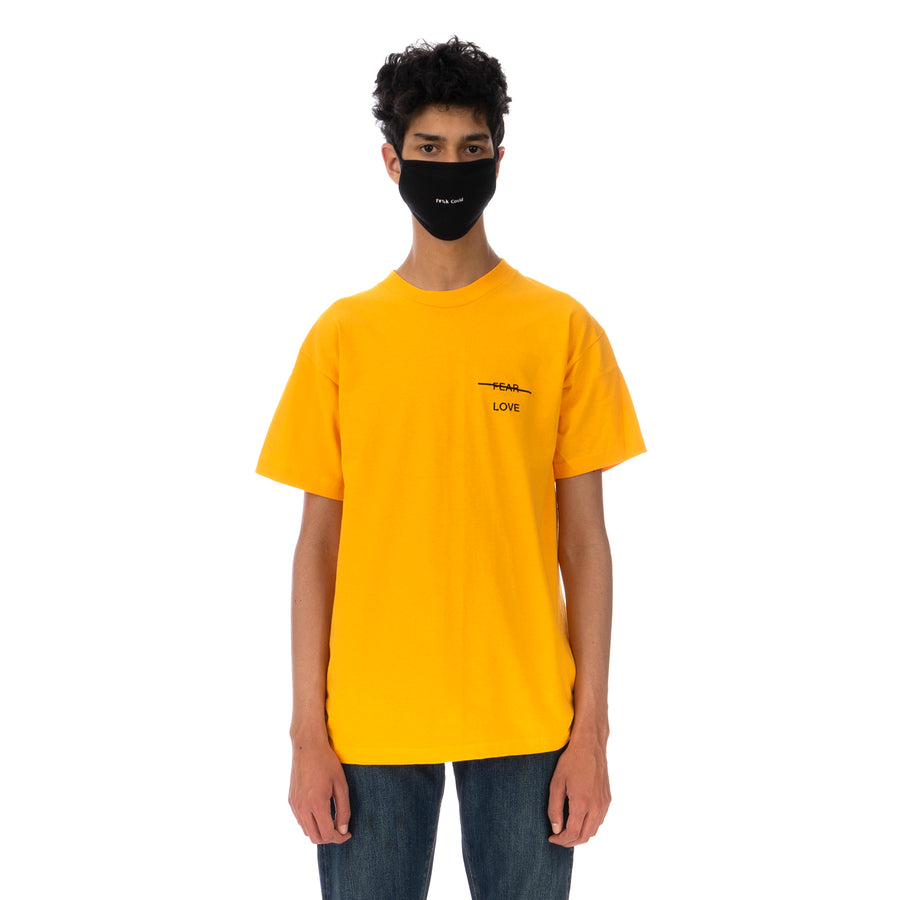 Akomplice | Love Over Fear Embroidered T-Shirt Gold - Concrete