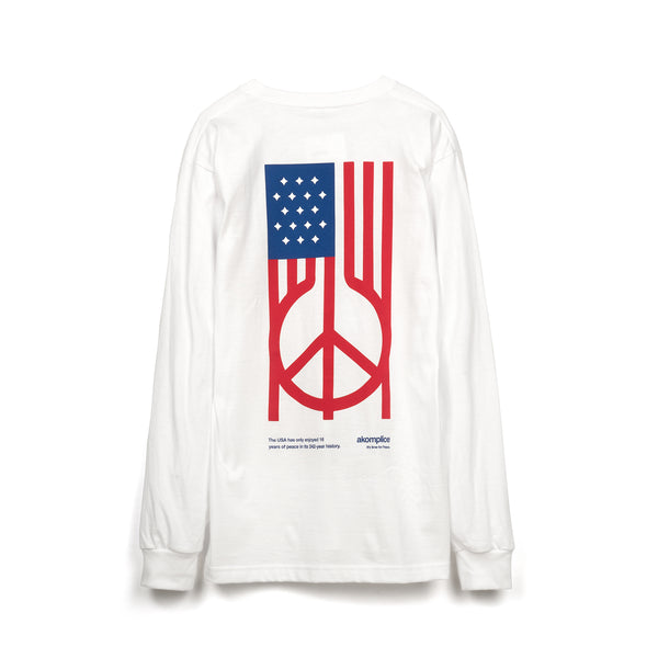 Akomplice | U.S. Peace L/S T-Shirt White - Concrete