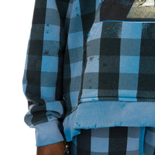 Load image into Gallery viewer, ALCHEMIST | Babylon Burning Hoodie Blue / Black Check - Concrete
