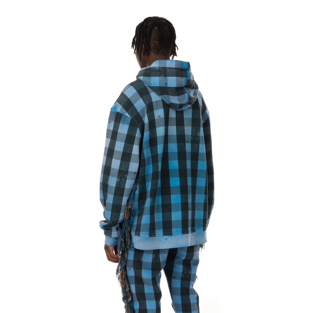 ALCHEMIST | Babylon Burning Hoodie Blue / Black Check - Concrete