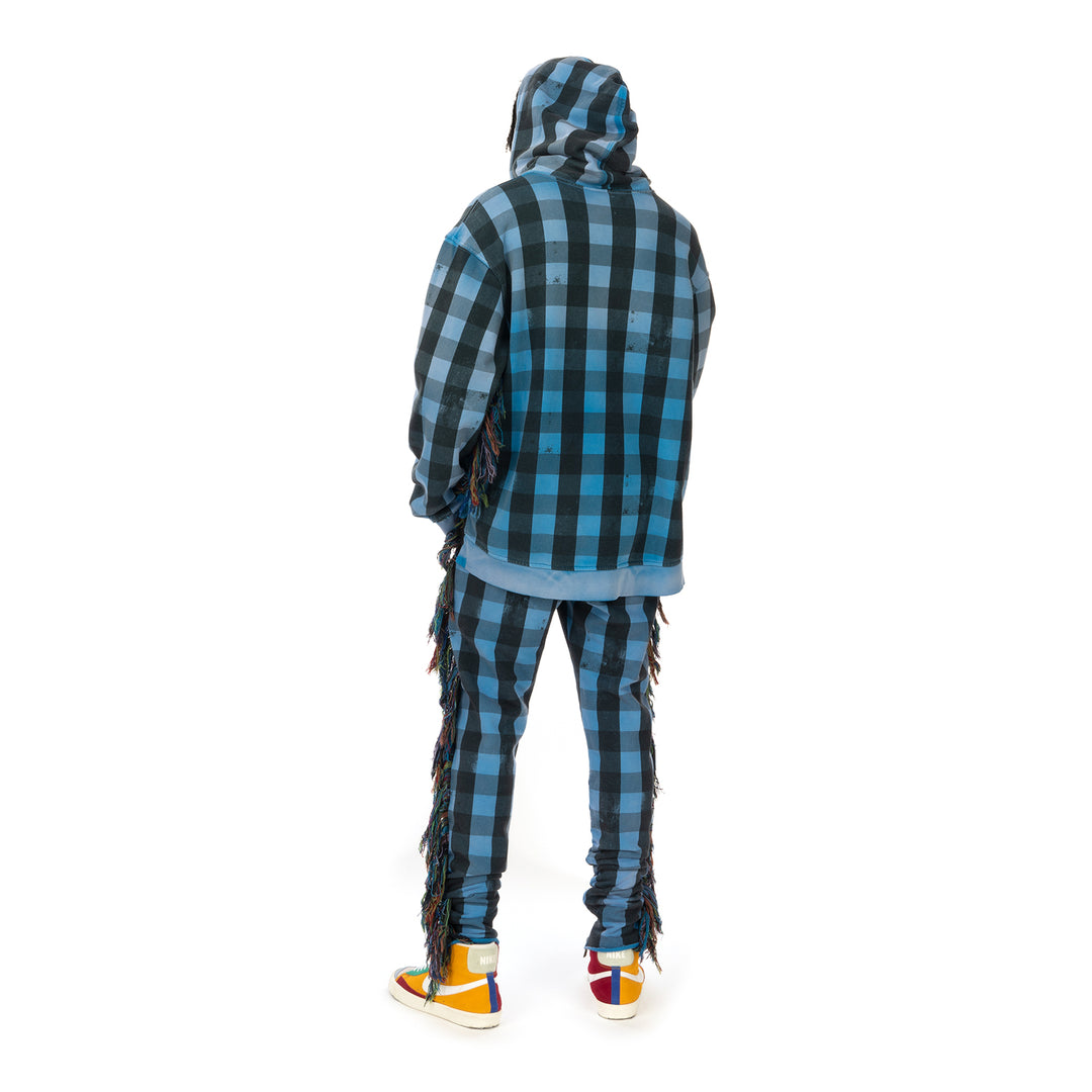 ALCHEMIST | Babylon Burning Hoodie Blue / Black Check - Concrete