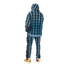 Load image into Gallery viewer, ALCHEMIST | Babylon Burning Hoodie Blue / Black Check - Concrete