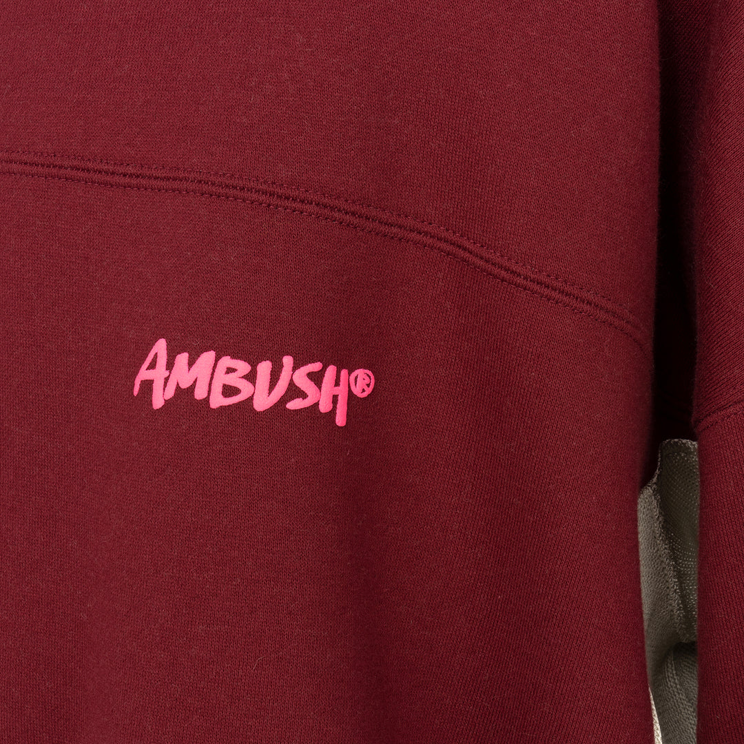 AMBUSH | Panel Sweatshirt Wine / Light Beige - Concrete