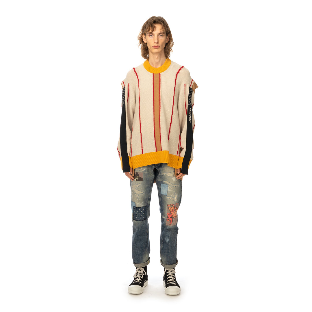 AMBUSH | Folding Crewneck Knit 2 Beige / Multi - Concrete