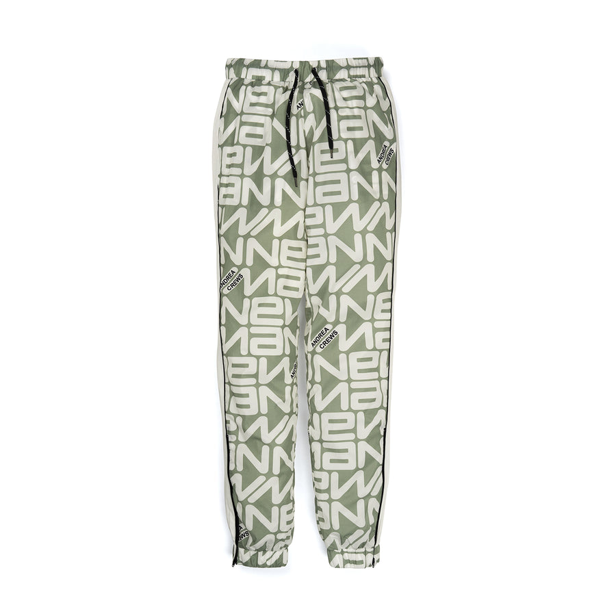 Andrea Crews 'Paul' Allover New Man Print Jogging Pants Grey - Concrete