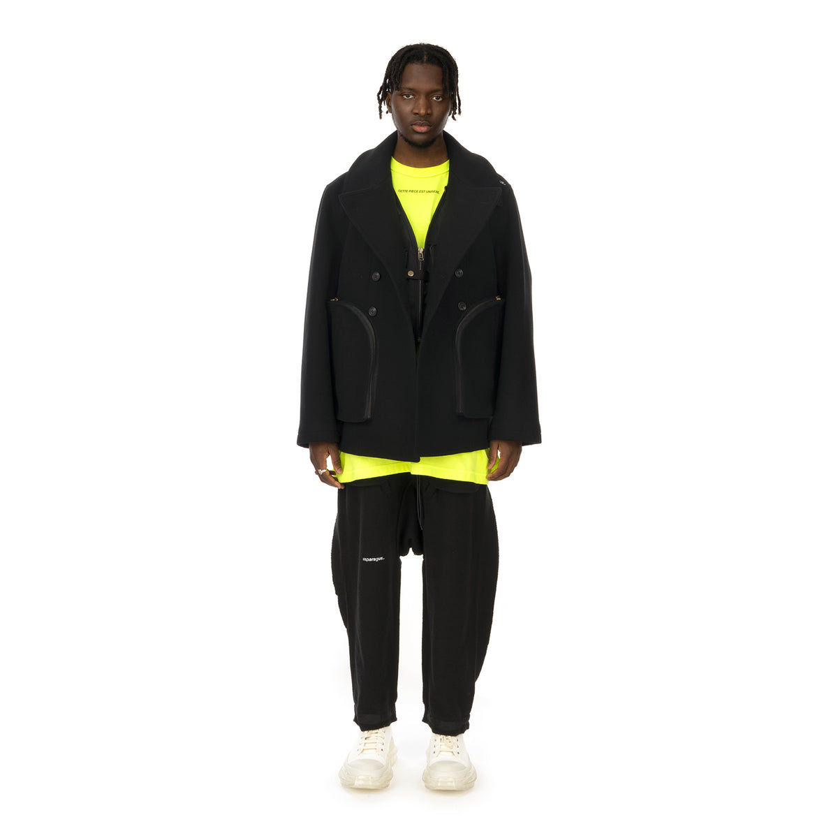asparagus_ | Vest Coat Black - Concrete