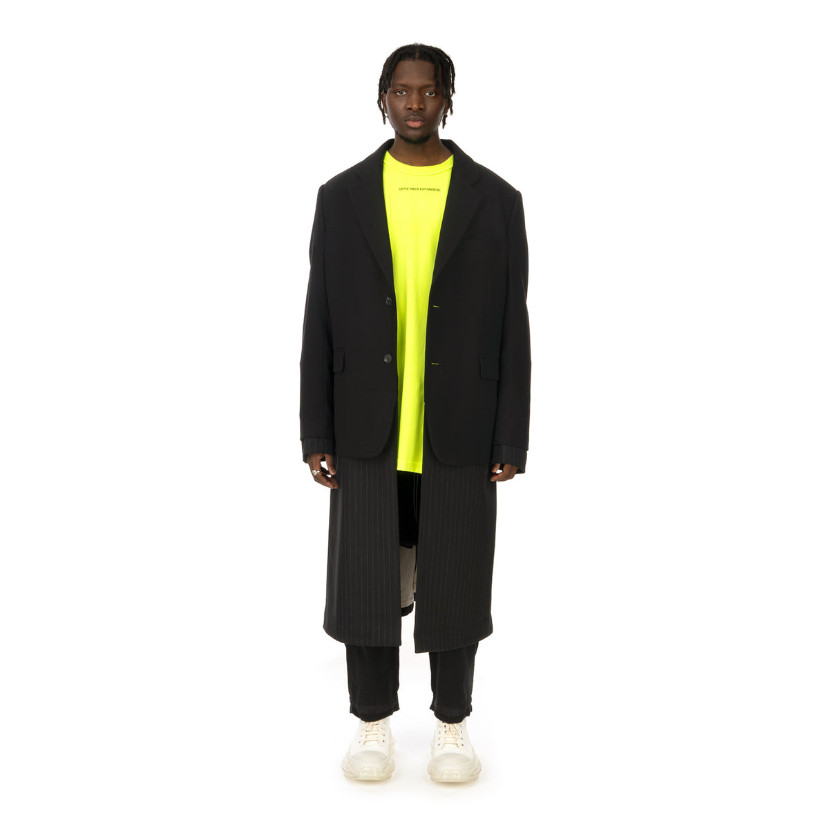 asparagus_ | Jacket Layered Coat Black - Concrete
