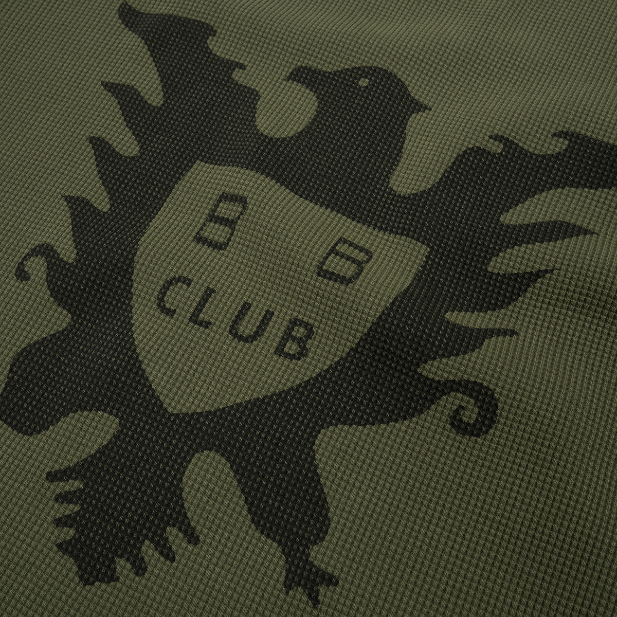 Billionaire Boys Club | Overdyed L/S Waffle T-Shirt Olive - Concrete