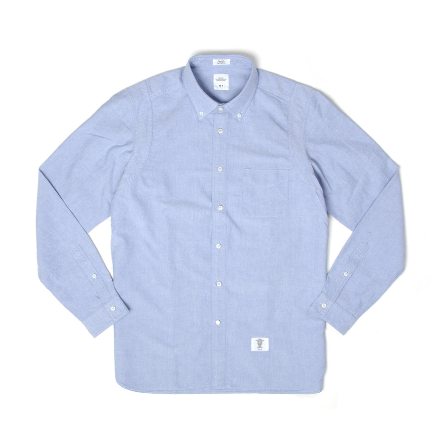 Bedwin & The Heartbreakers | 'Brian' Armhole Layered Oxford Shirt Sax - Concrete