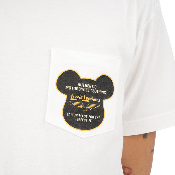 BE@RBRICK | x Lewis Leathers BE@R Tee White - Concrete