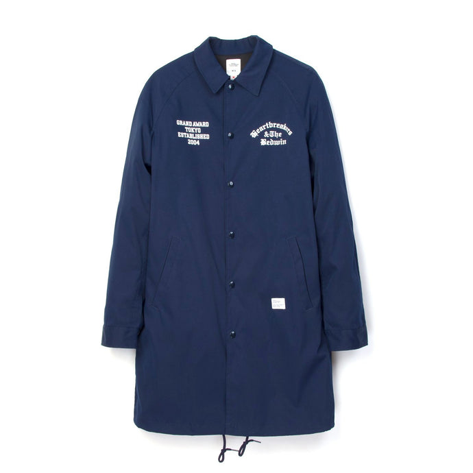 Bedwin & The Heartbreakers | 'Jill' Long Nylon Coaches Jacket Blue