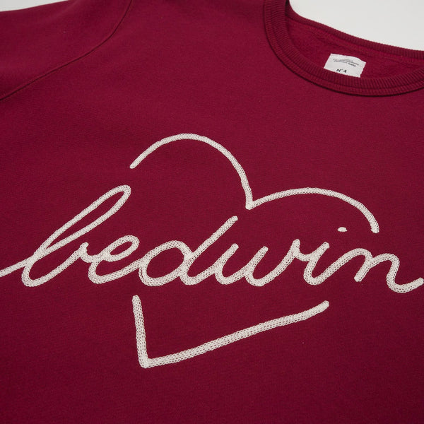 Bedwin & The Heartbreakers | 'Lou' L/S C-Neck Sweat Burgundy - Concrete