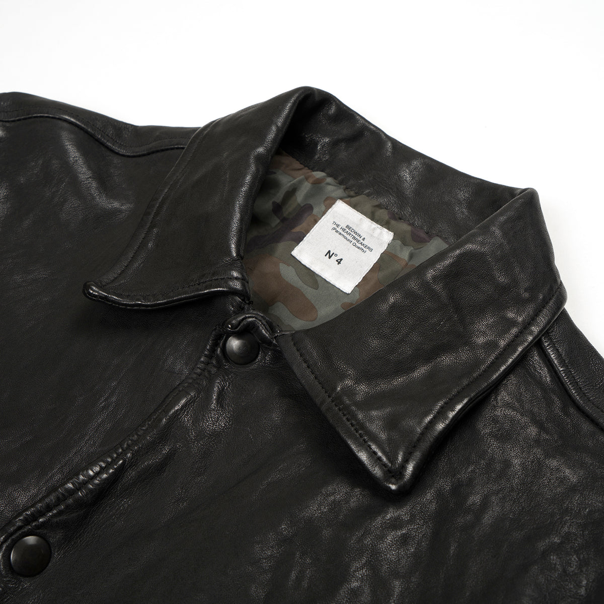 Bedwin & The Heartbreakers | 'Jill' Leather Coaches Jacket FD Black - Concrete
