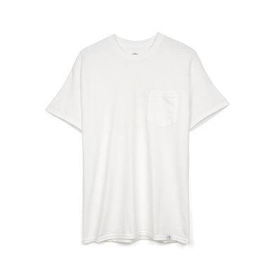 Bedwin & The Heartbreakers | 'Curtis' S/S Print Pocket T-Shirt White - Concrete