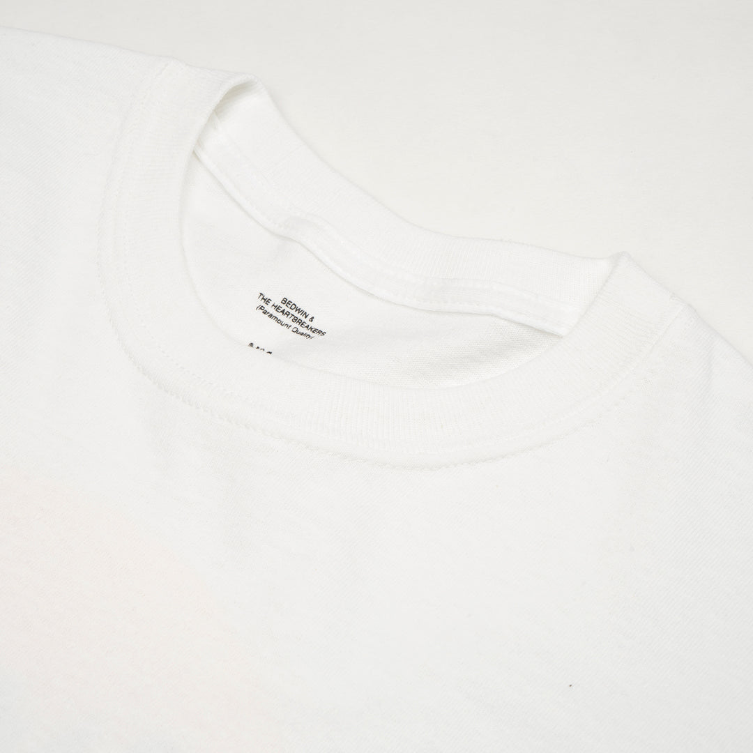 Bedwin & The Heartbreakers | 'Curtis' S/S Print Pocket T-Shirt White - Concrete