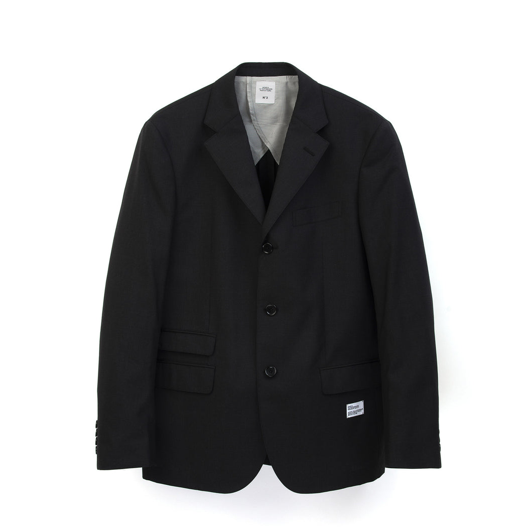 Bedwin & The Heartbreakers | 'Michael' 3B Guabello Wool Tailored Jacket Charcoal - Concrete