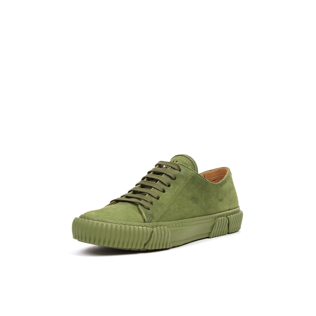 Both | Lace Up Low-Top w. Graphic Foxing 54 Army Green - Concrete