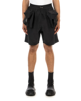 asparagus_ | Buckle Cube Pocket Inside-Out Shorts Black - Concrete