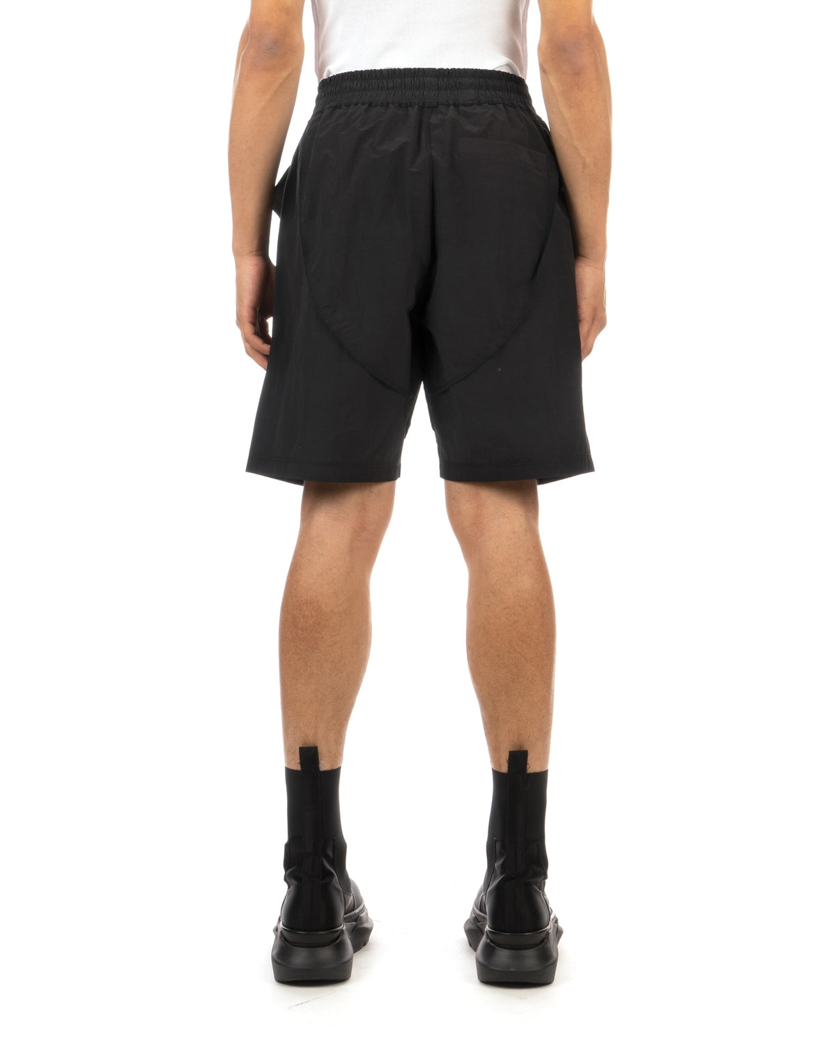 asparagus_ | Buckle Cube Pocket Inside-Out Shorts Black - Concrete