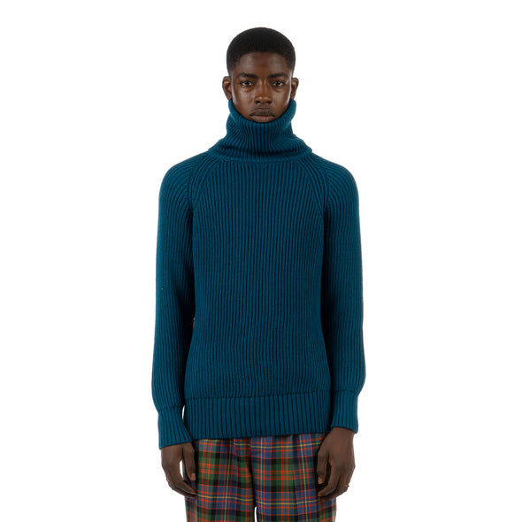 LC23 | Turtleneck Zip Sweater Blue - Concrete