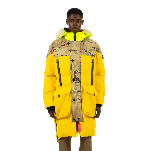 Griffin | Sleeping Bag Coat Snow Yellow / Winter Camo - Concrete