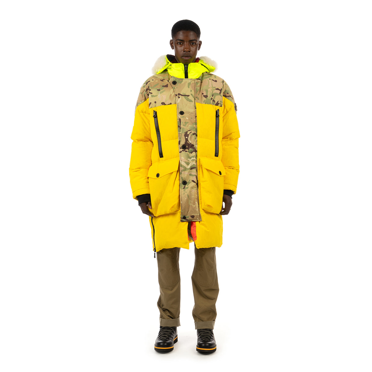 Griffin | Sleeping Bag Coat Snow Yellow / Winter Camo - Concrete