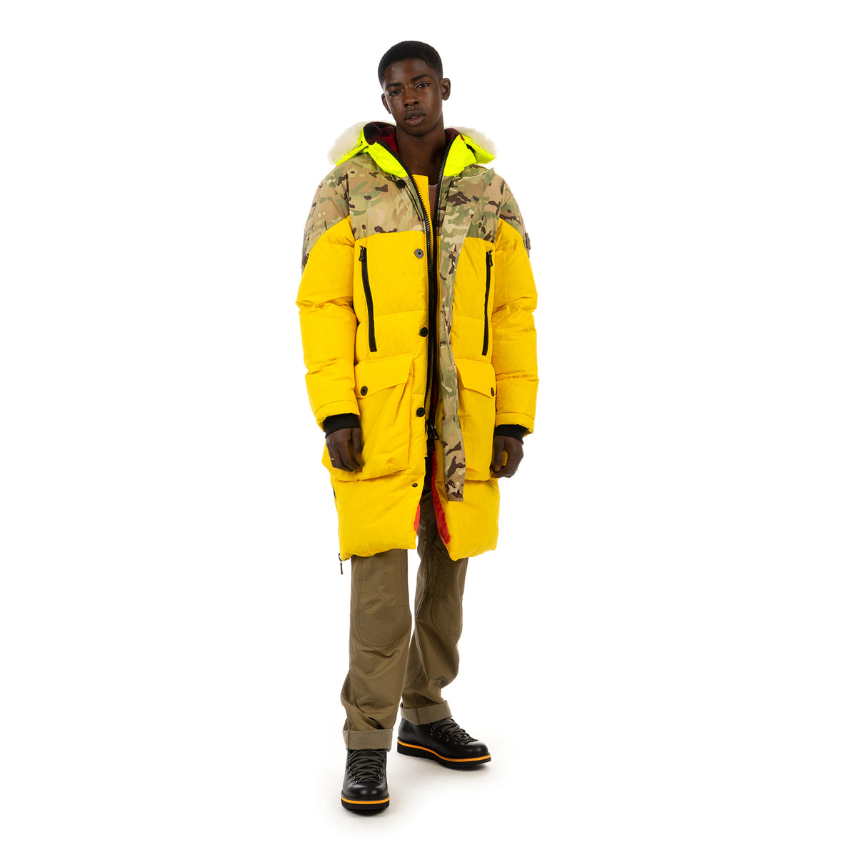 Griffin | Sleeping Bag Coat Snow Yellow / Winter Camo - Concrete