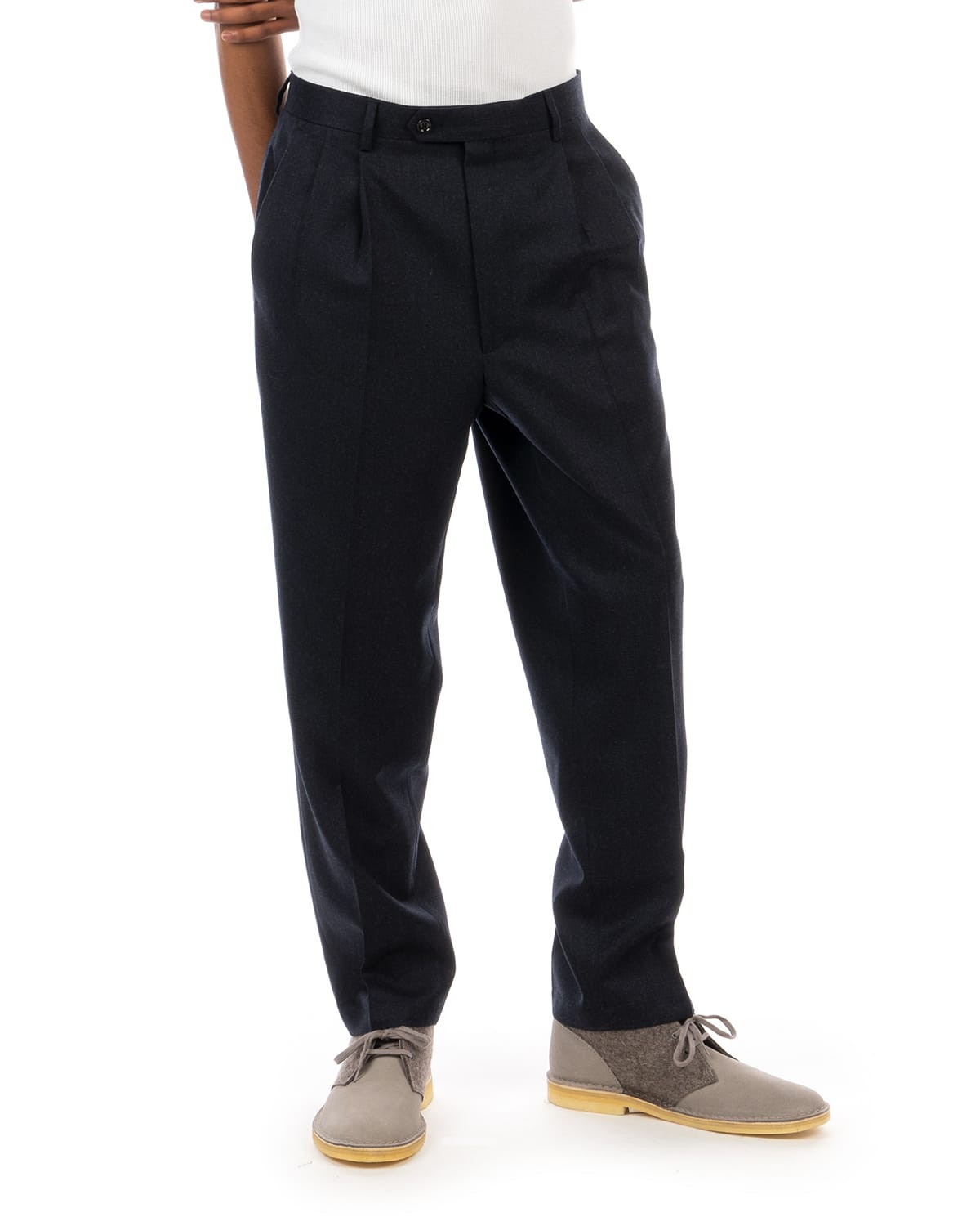LC23 | Flannel Trousers Navy - Concrete