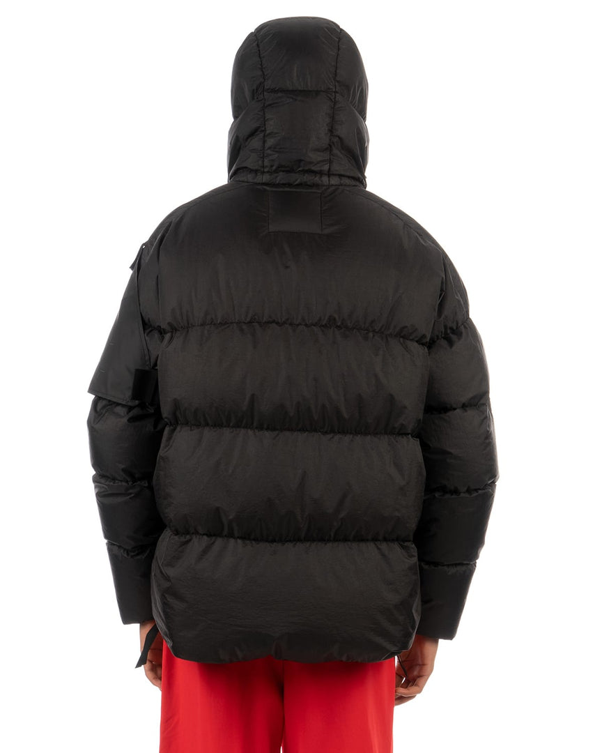 Taki Quilted Hooded Jacket in Black Nemen