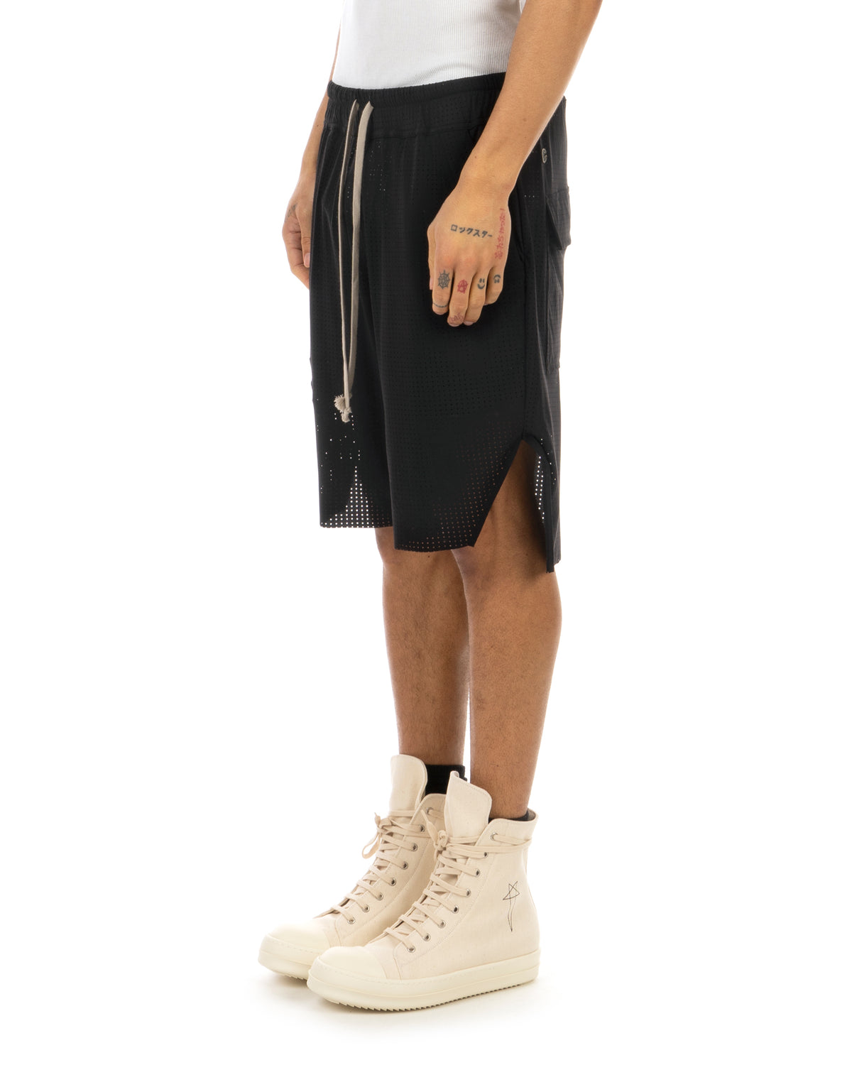 Rick Owens | x Champion Knitted Beveled Pods Shorts Black - Concrete