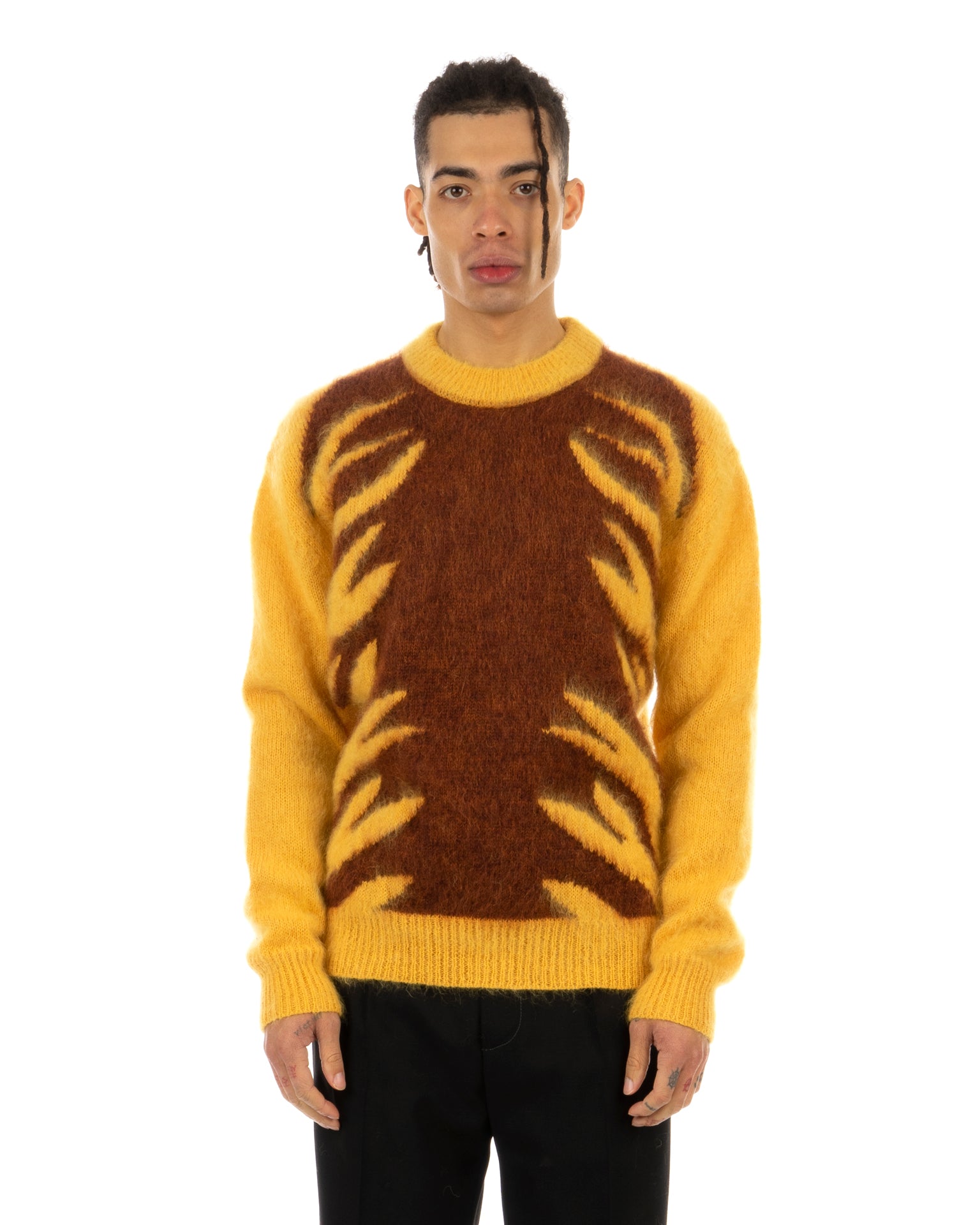 Marni | Tiger Brushed Knit Sweater Maize | Concrete