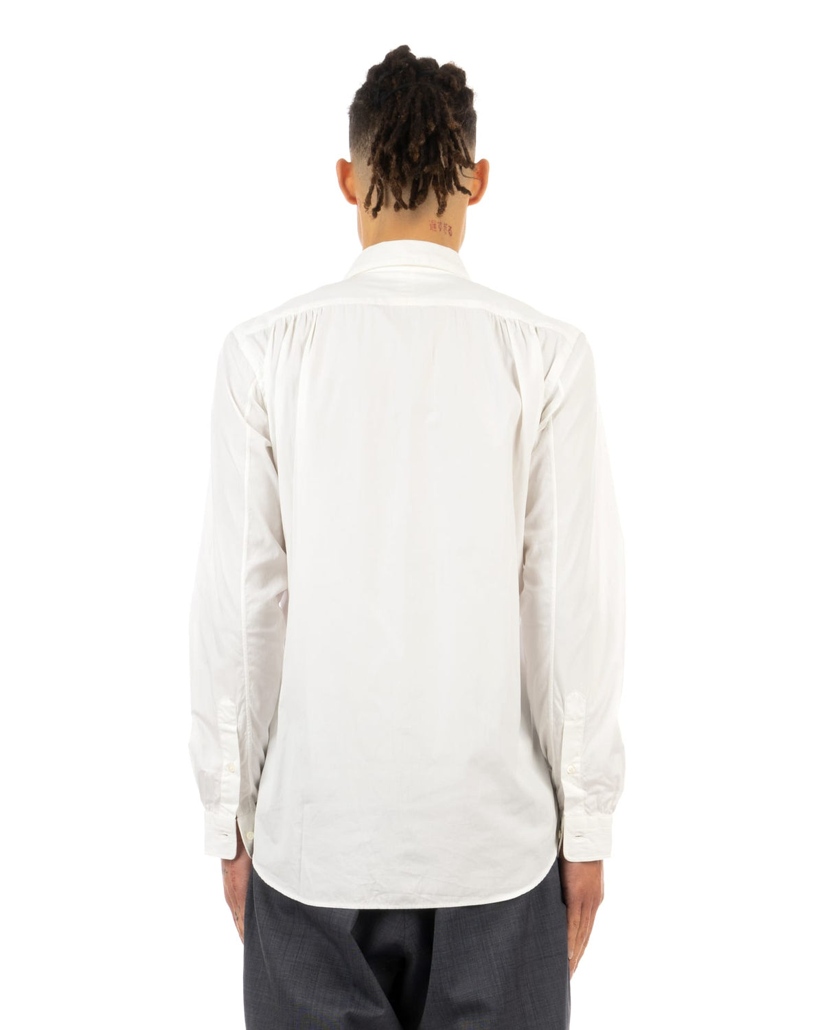 Bedwin & The Heartbreakers | x Curtis Kulig 'Oliva' L/S Round Collar Bosom Shirt White - Concrete