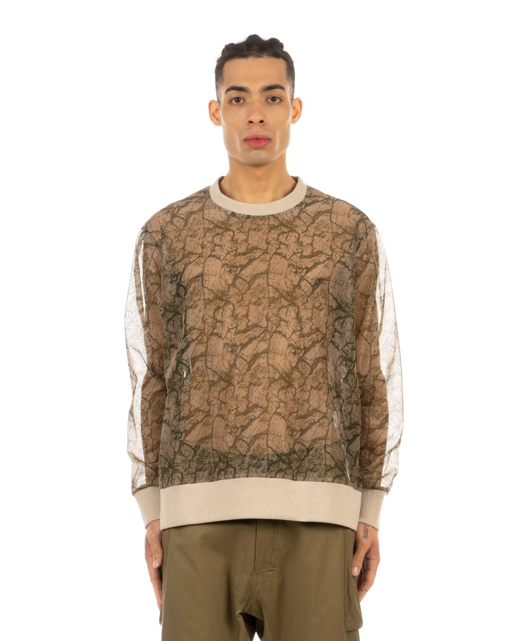 Christopher Raeburn | Mesh Crewneck Jumper Camo - Concrete