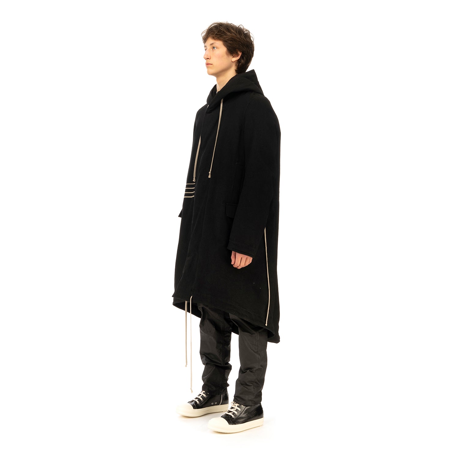 DRKSHDW by Rick Owens | Padded Fishtail Parka Black Denim | Concrete