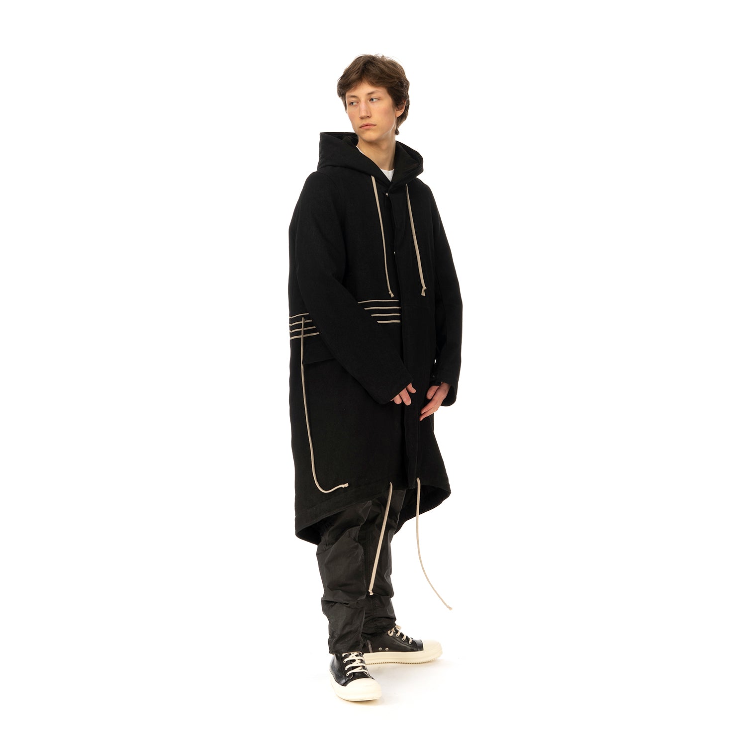 DRKSHDW by Rick Owens | Padded Fishtail Parka Black Denim | Concrete