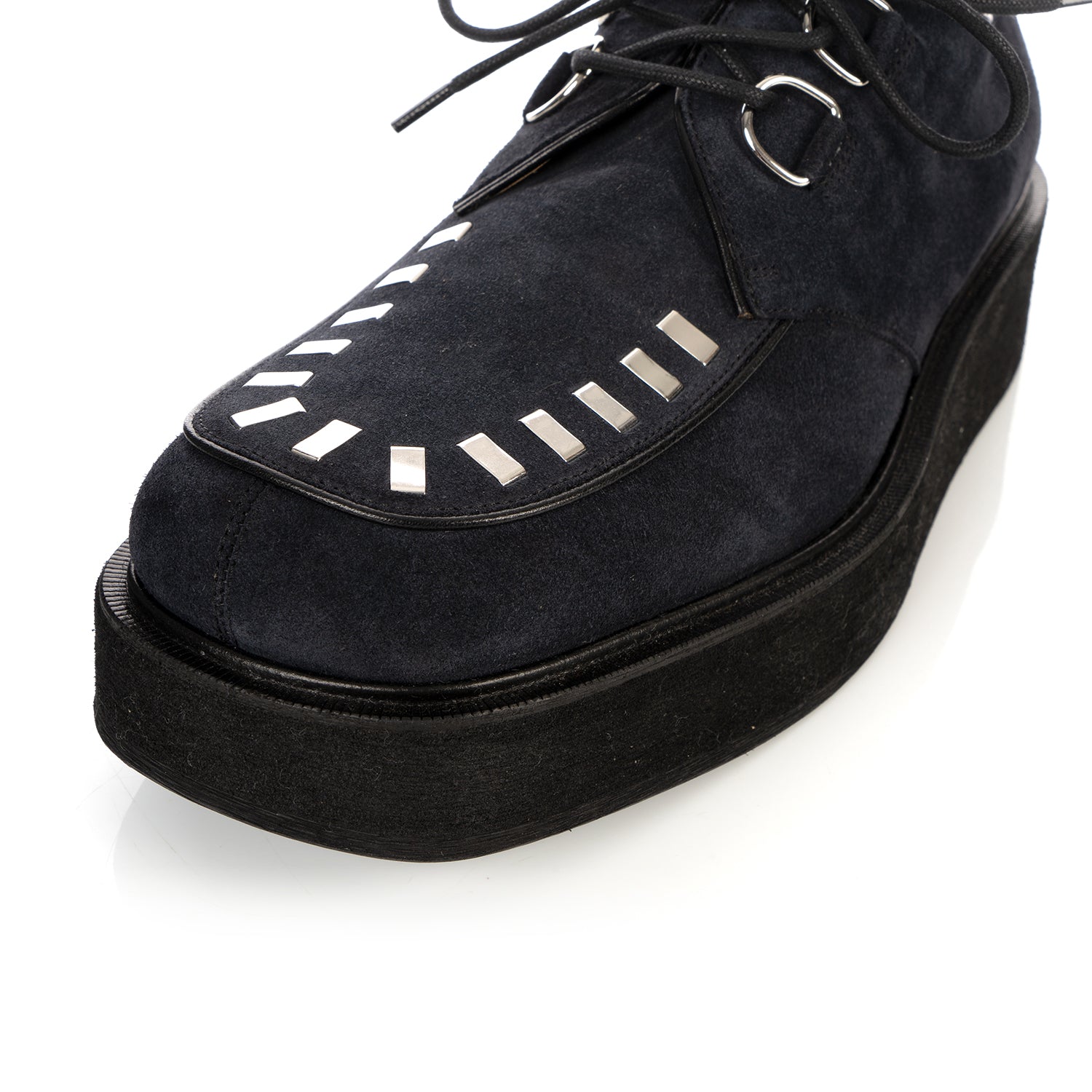 Marni | Laced Brogue Shoes Blue Suede | ALMR003303 | ConcreteStore