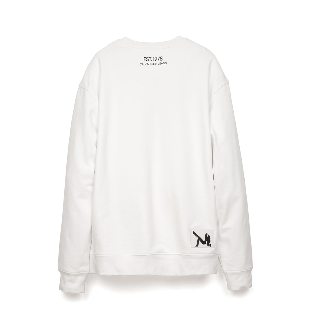 Calvin Klein Jeans Est. 1978 | Icon Embroidery Crewneck Bright White - Concrete