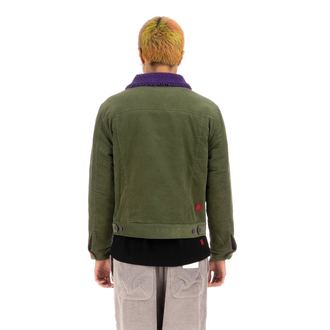 CLOT | Fluffy Collar Corduroy Jacket Green - Concrete