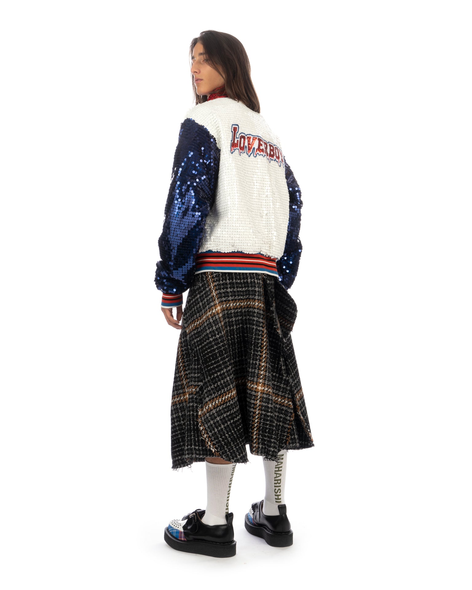 Charles Jeffrey LOVERBOY | Cello Skirt Blurry Tweed | Concrete