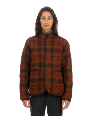 White Mountaineering | Check Knit Jacket Brown - Concrete