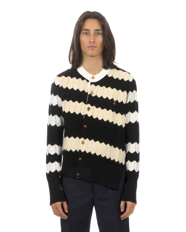 Vivienne Westwood | Chevron Cardigan White / Black - Concrete
