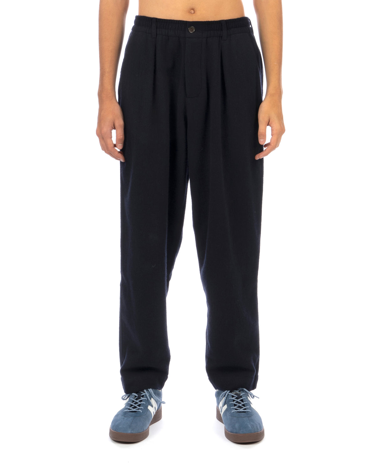 Universal Works | Pleated Track Pant Navy - Concrete