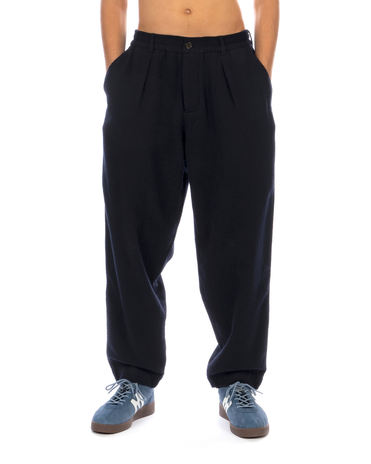Universal Works | Pleated Track Pant Navy - Concrete