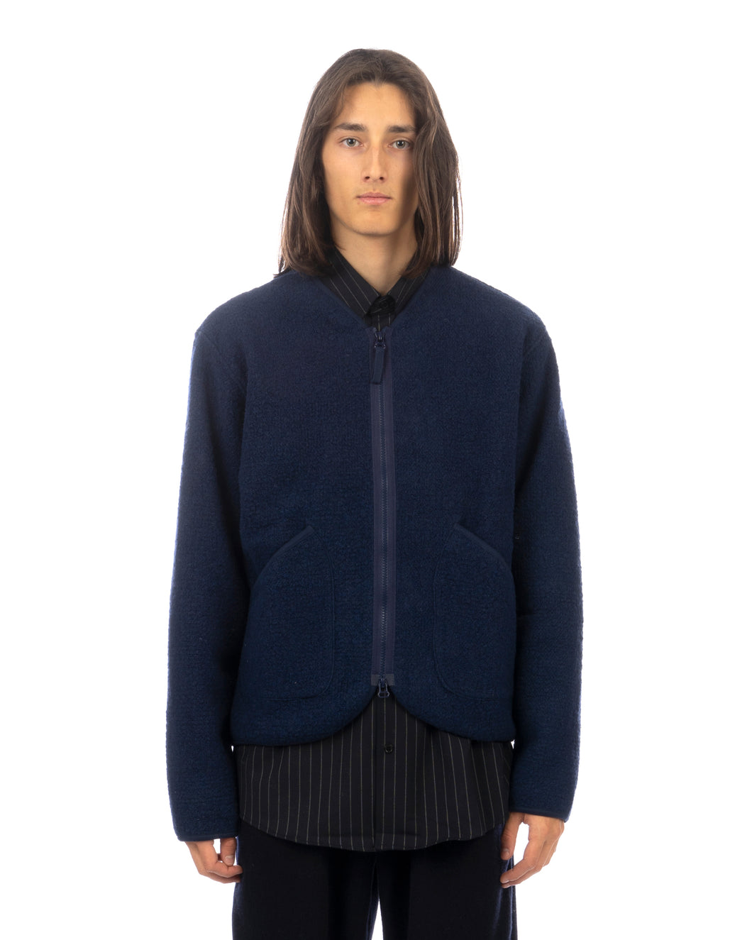 Universal Works Zip Liner Jacket Navy Concrete