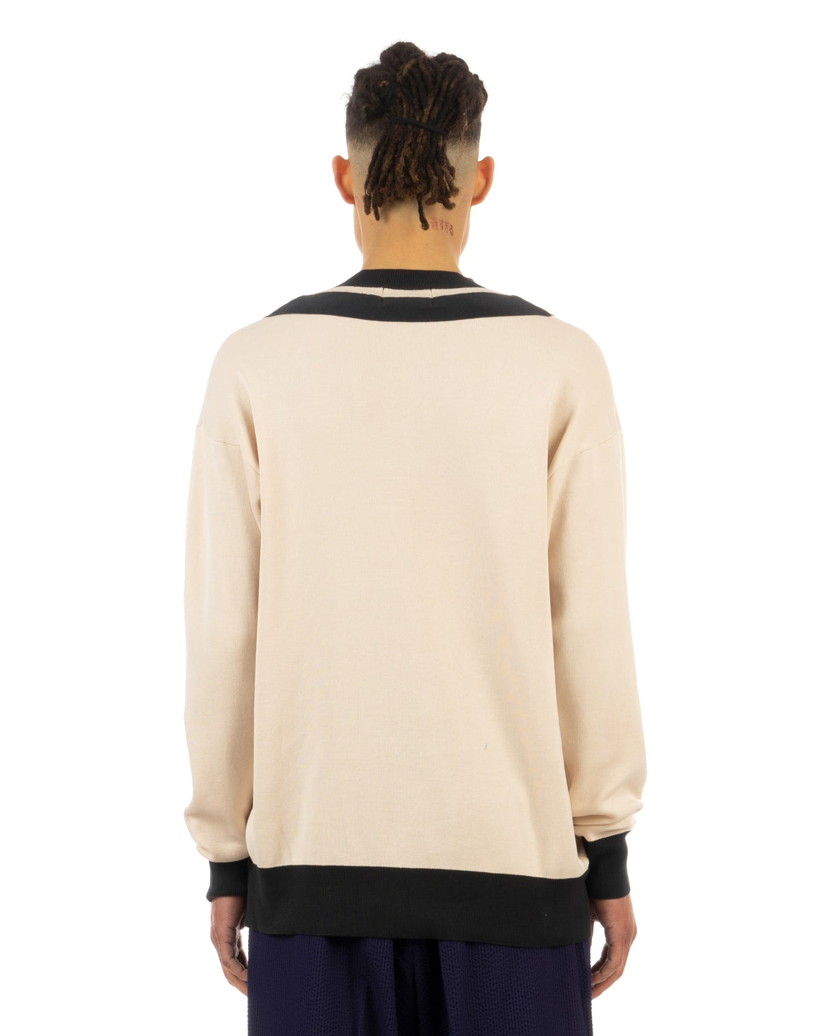 Haversack | 18G Smooth Tilden Sweater Off Beige - Concrete