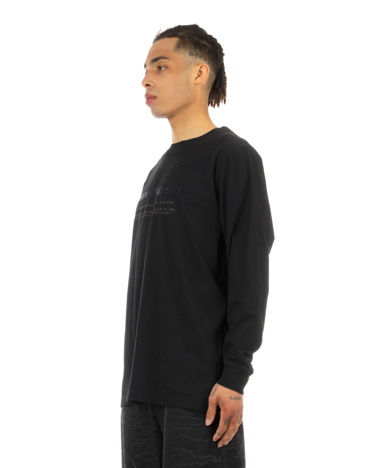 maharishi | 9754 Miltype Embroidered T-Shirt Black - Concrete