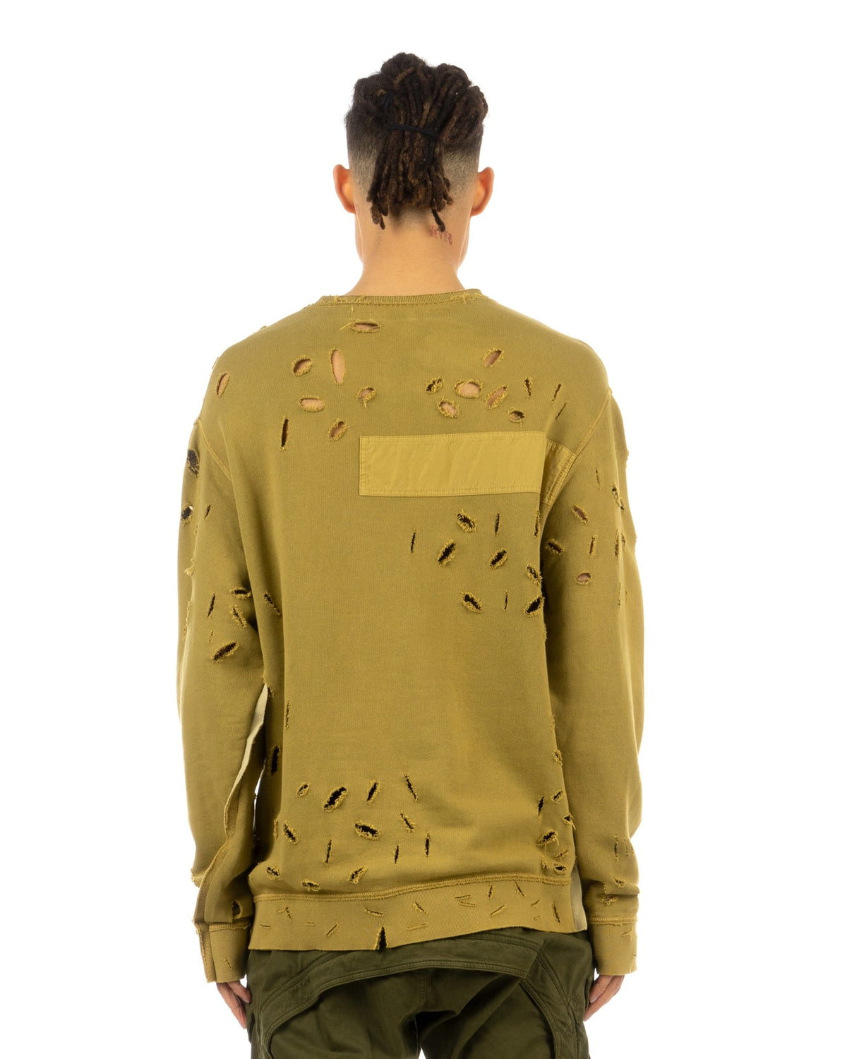Griffin | GFC36 Destroyed Sweat Olive - Concrete