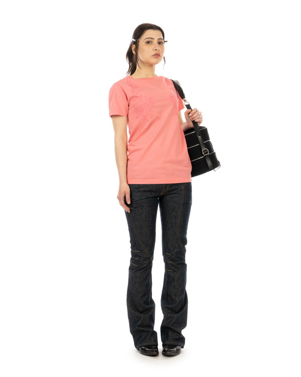 maharishi | 1060 Embroidered T-Shirt Pink - Concrete