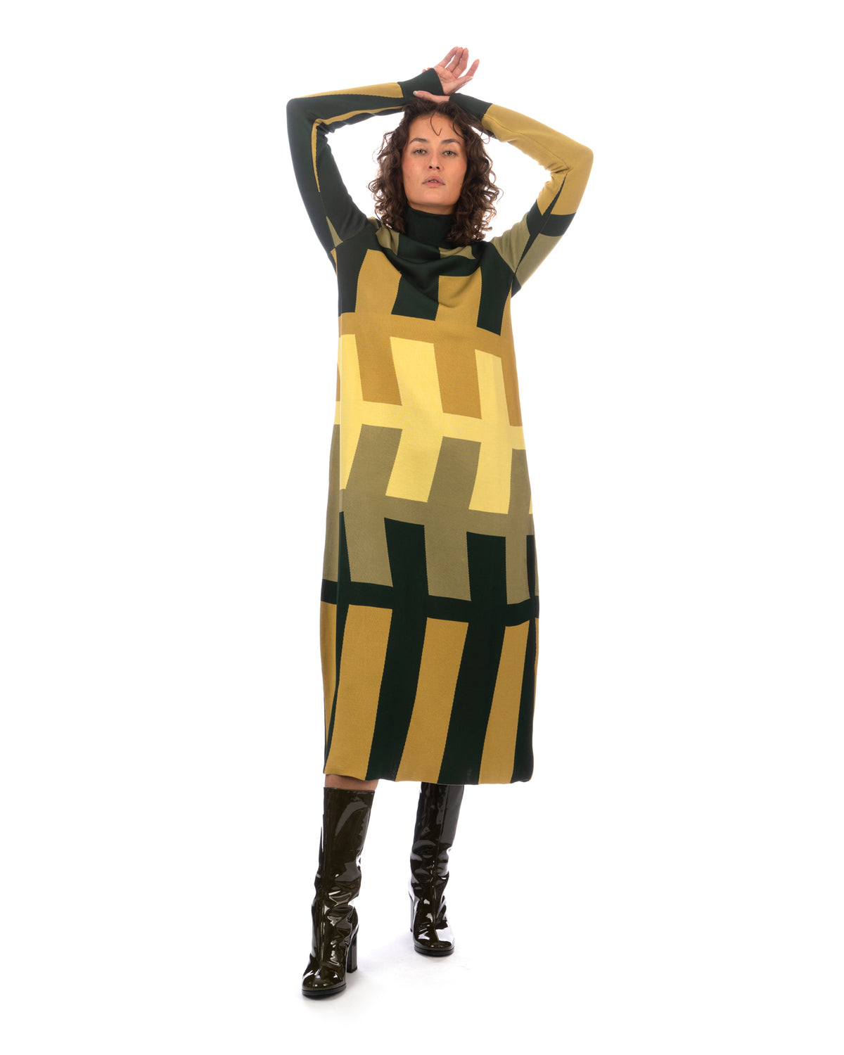 Colville | Arrow Knit Dress Yellow / Mustard - Concrete