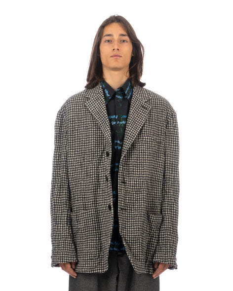Marni | Wool Flannel Vichy Jacket Black - Concrete